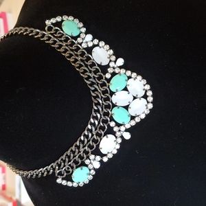 Premiere Designs beautiful white and teal choker